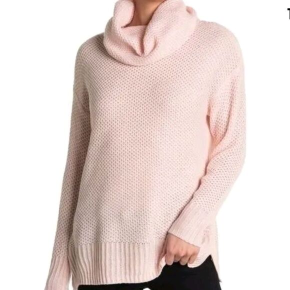 Sanctuary loose knit light pink cowl turtleneck sweater NWT, oversized S - Picture 2 of 9